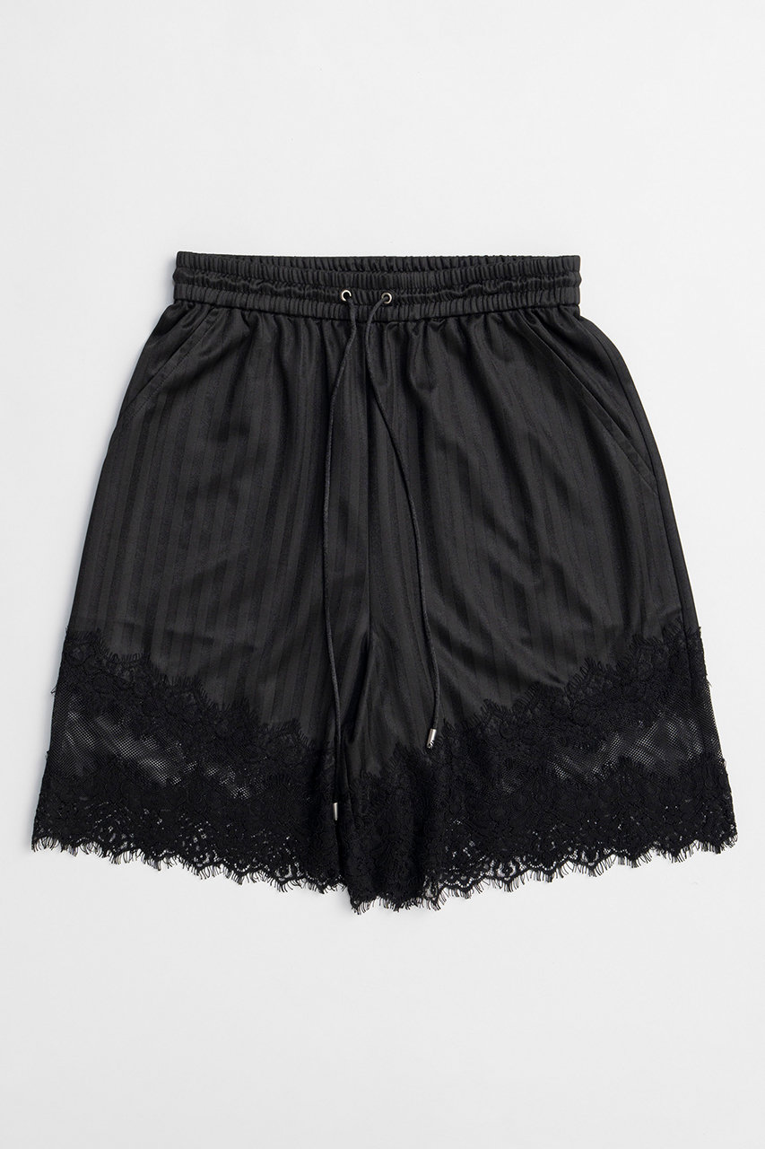 メゾンスペシャル/MAISON SPECIALのShadow Stripe Lace Shorts/シャドーストライプレースショートパンツ(BLK(ブラック)/21261465308)