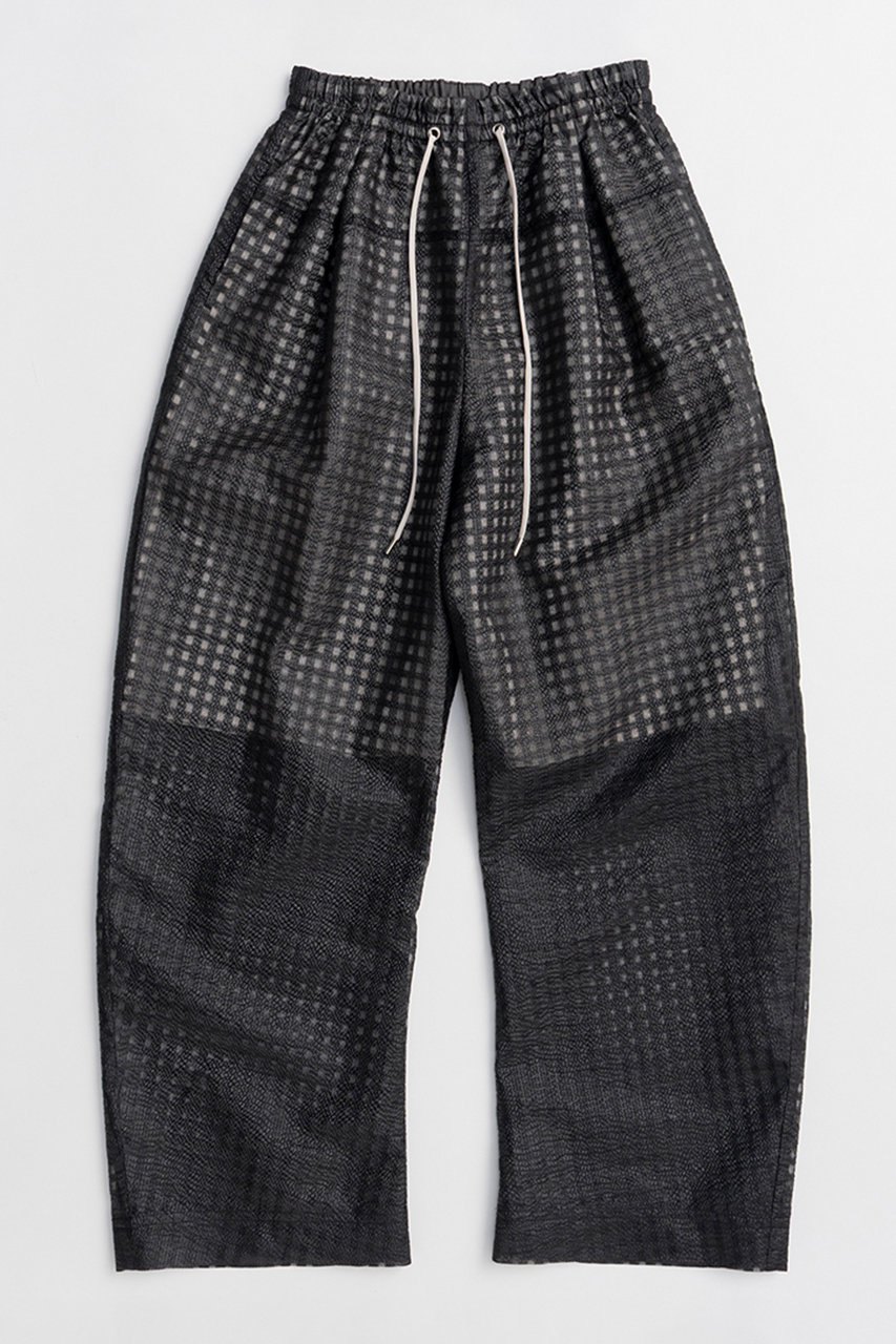 メゾンスペシャル/MAISON SPECIALのSheer Check Easy Pants/シアーチェックイージーパンツ(BLK(ブラック)/21261465310)