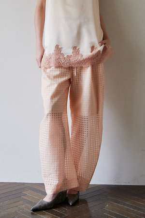 メゾンスペシャル/MAISON SPECIALのSheer Check Easy Pants/シアーチェックイージーパンツ(110600/110601)