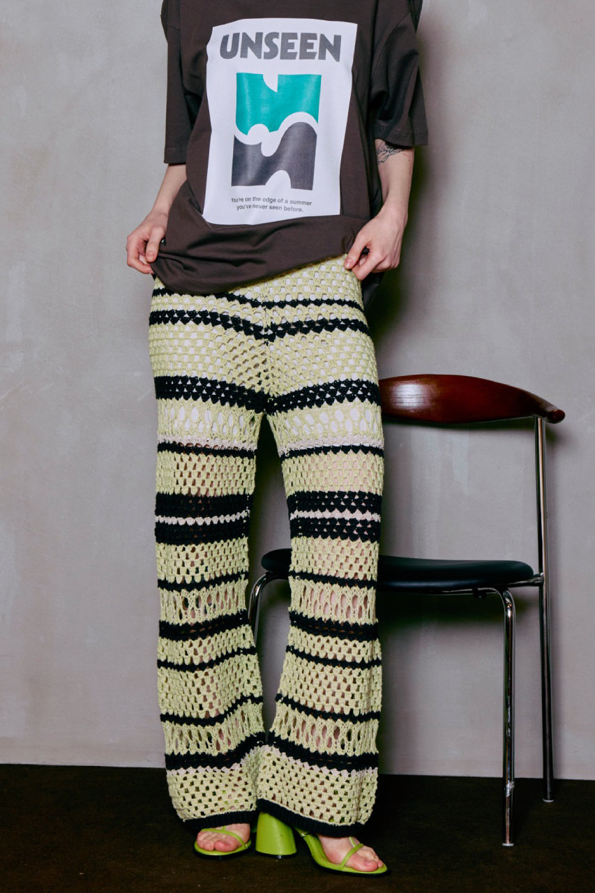 MAISON SPECIAL(メゾンスペシャル)｜Multi Border Crochet Pants