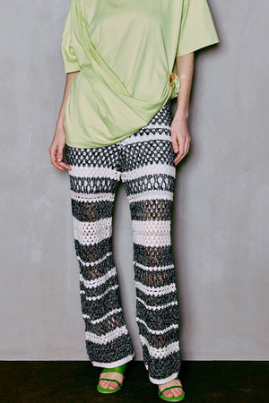メゾンスペシャル/MAISON SPECIALのMulti Border Crochet Pants/マルチボーダークロシェパンツ(110600/110601)