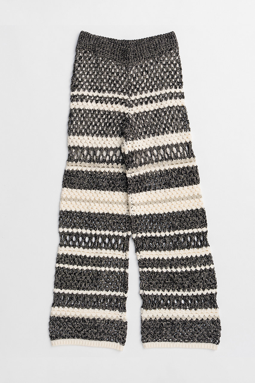 メゾンスペシャル/MAISON SPECIALのMulti Border Crochet Pants/マルチボーダークロシェパンツ(BLK(ブラック)/21261465312)