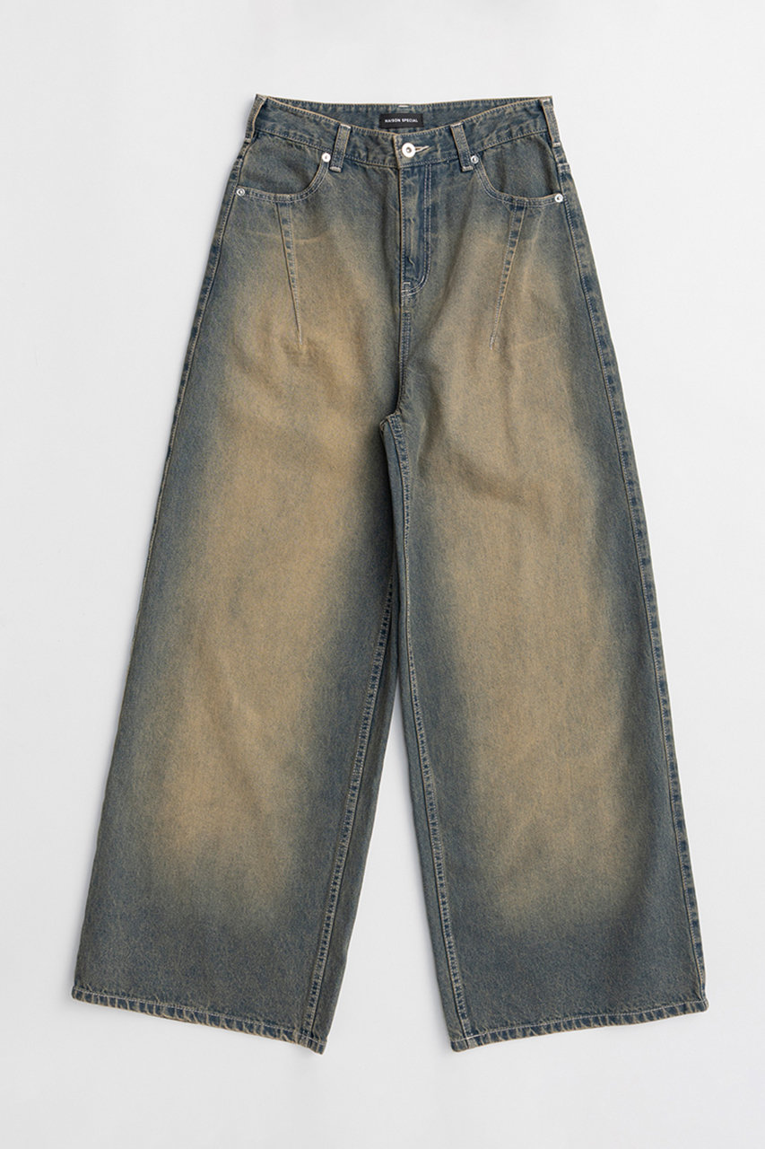 メゾンスペシャル/MAISON SPECIALのHigh Blast Over-Dyed Denim Pants/ハイブラストオーバーダイデニムパンツ(BGE(ベージュ)/21261465811)
