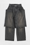 【予約販売】Layered Denim Pants/レイヤードデニムパンツ メゾンスペシャル/MAISON SPECIAL BLK(ブラック)