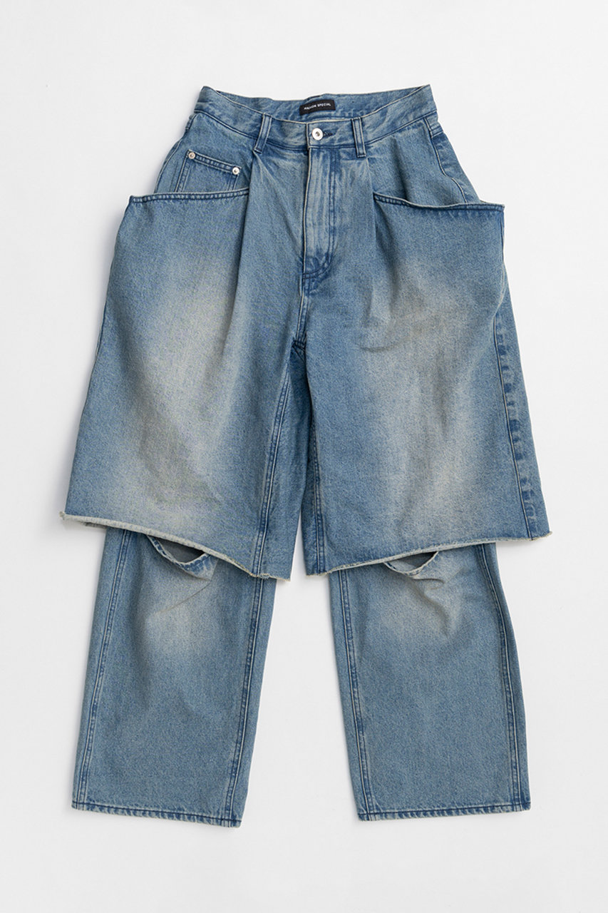 メゾンスペシャル/MAISON SPECIALの【予約販売】Layered Denim Pants/レイヤードデニムパンツ(BLU(ブルー)/21261465817)