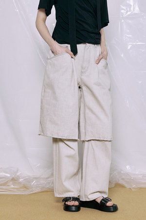 メゾンスペシャル/MAISON SPECIALのLayered Denim Pants/レイヤードデニムパンツ(110600/110604)