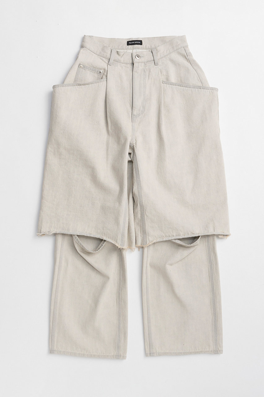 メゾンスペシャル/MAISON SPECIALのLayered Denim Pants/レイヤードデニムパンツ(L.GRY(ライトグレー)/21261465817)