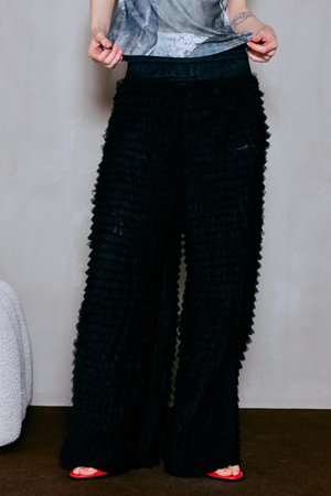 メゾンスペシャル/MAISON SPECIALのTulle Tiered Easy Pants/チュールティアードイージーパンツ(110600/110601)