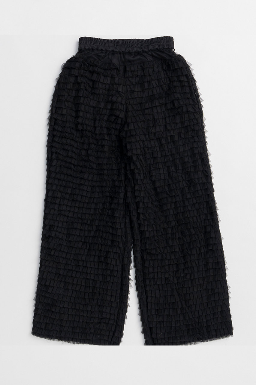 メゾンスペシャル/MAISON SPECIALのTulle Tiered Easy Pants/チュールティアードイージーパンツ(BLK(ブラック)/21261466307)