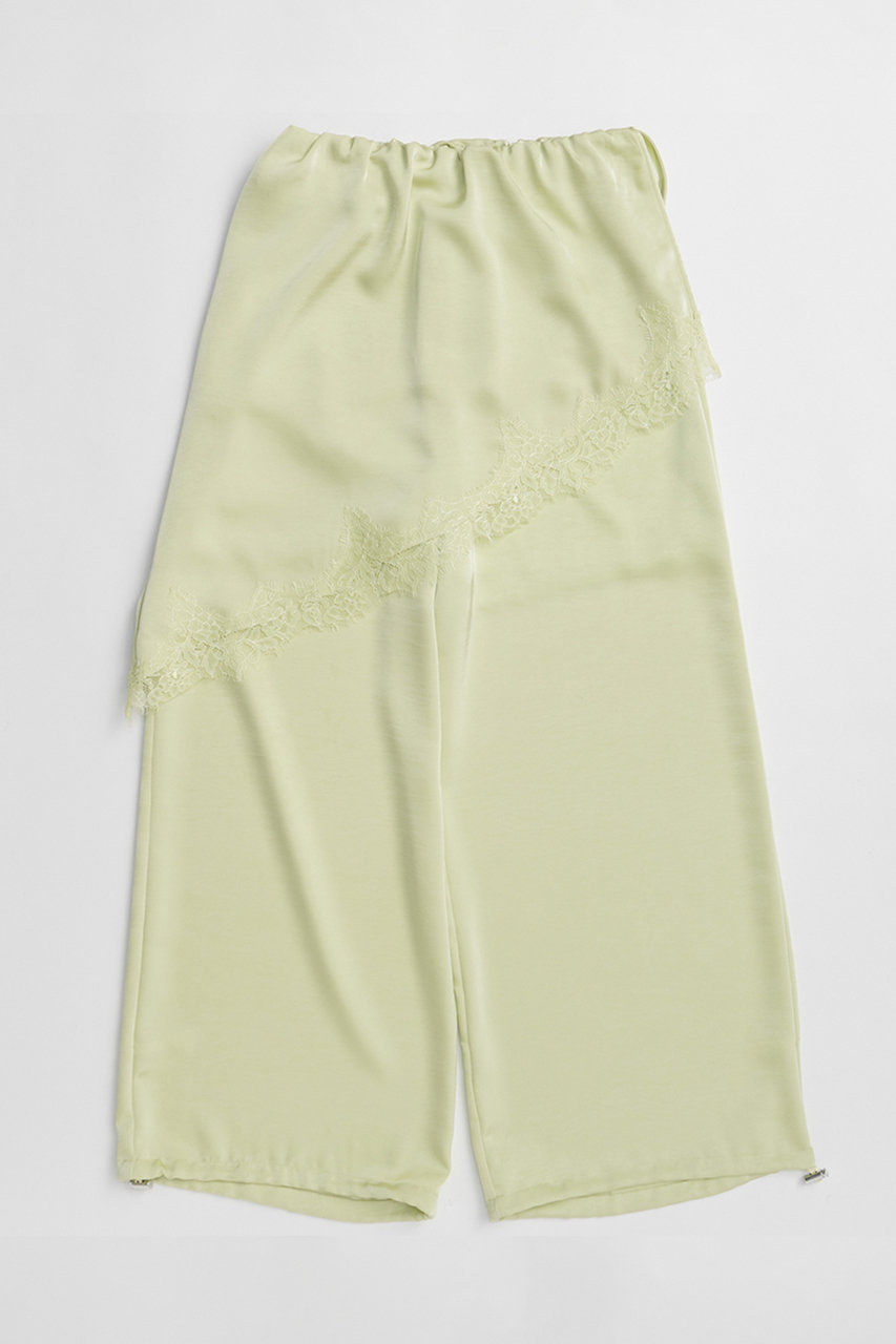 メゾンスペシャル/MAISON SPECIALのWrap Satin Lace Pants/ラップサテンレースパンツ(LIME(ライム)/21261466309)