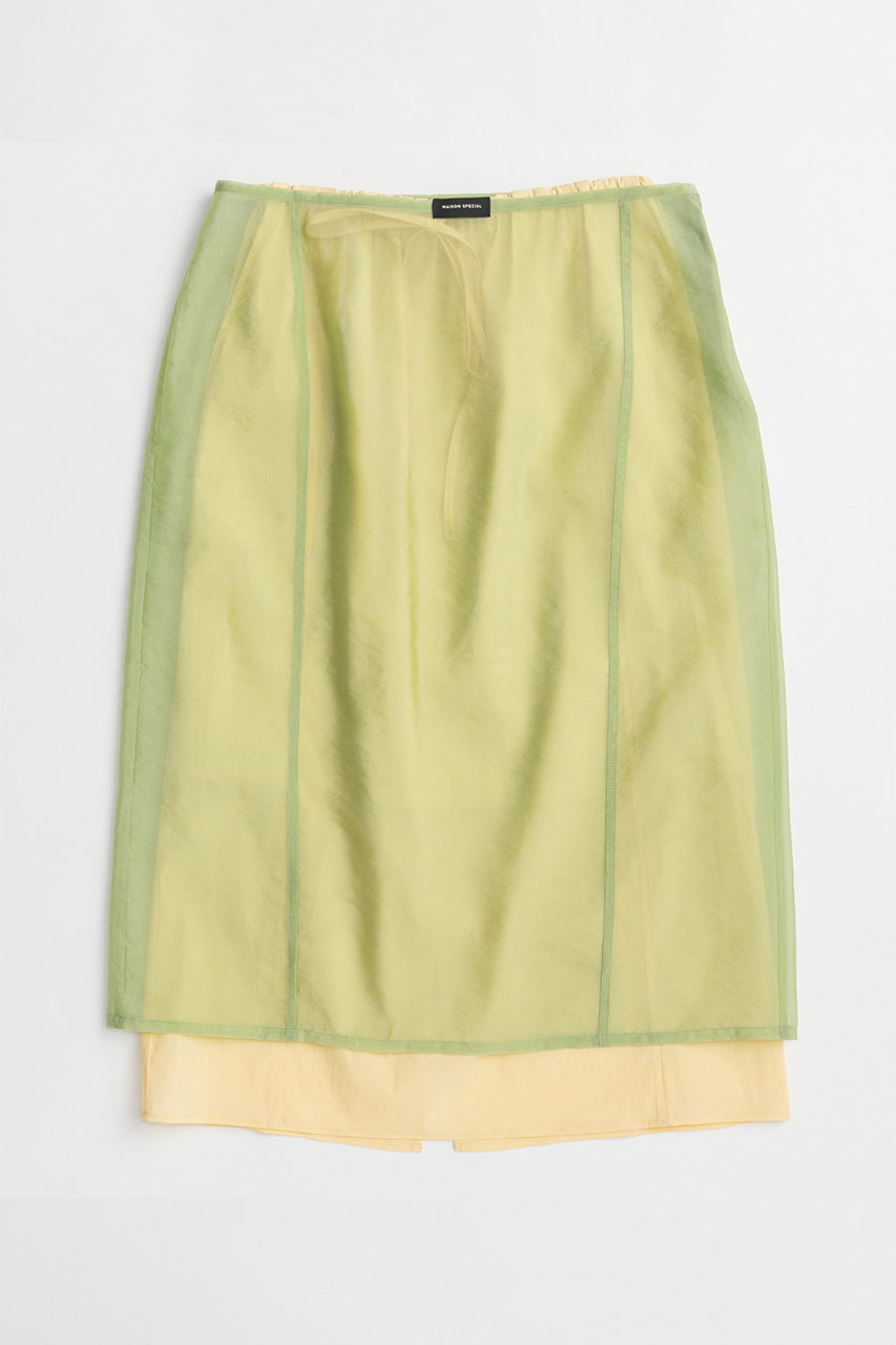 メゾンスペシャル/MAISON SPECIALのSheer Layered Color Skirt/シアーレイヤードカラースカート(GRN(グリーン)/21261515202)