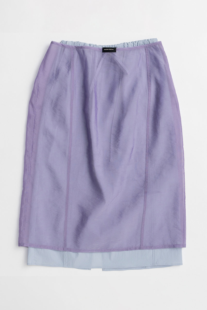 メゾンスペシャル/MAISON SPECIALのSheer Layered Color Skirt/シアーレイヤードカラースカート(PPL(パープル)/21261515202)
