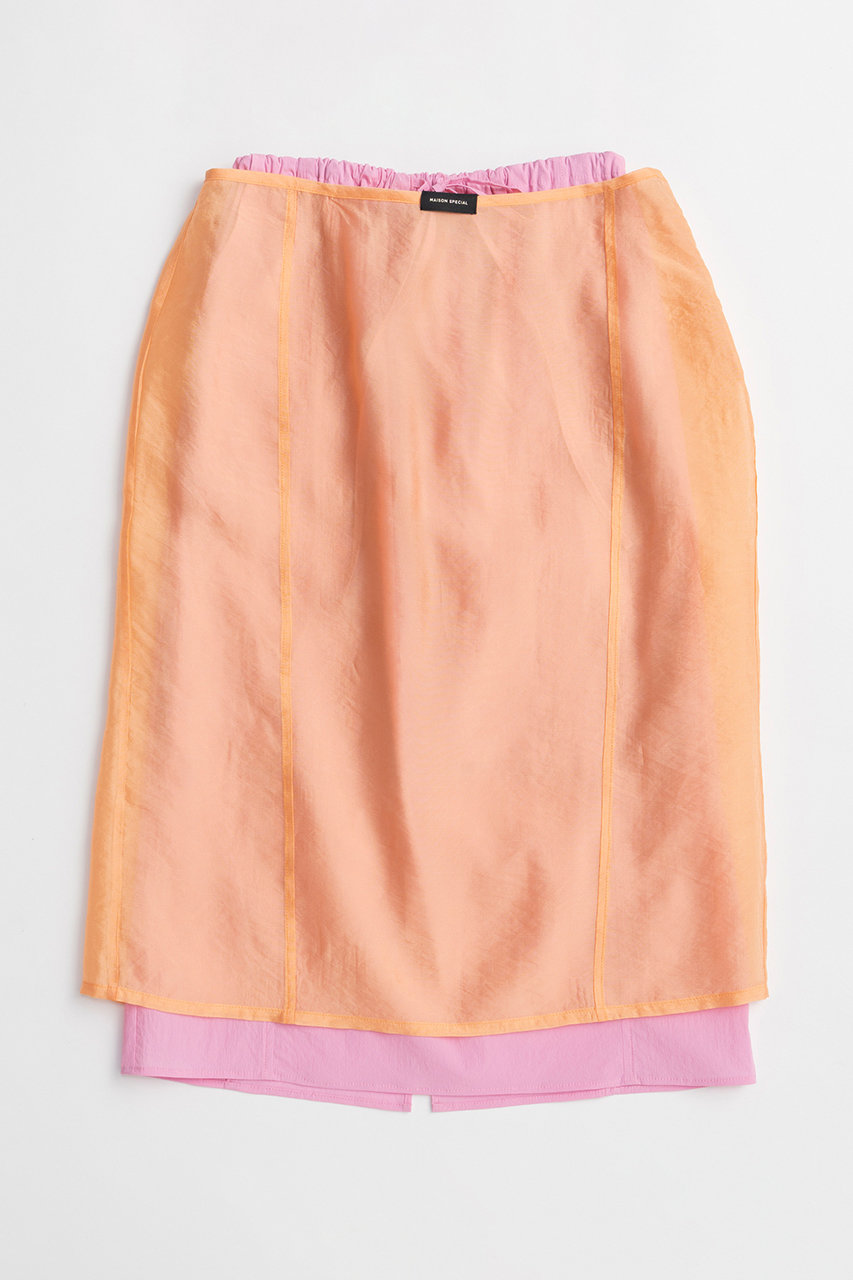 メゾンスペシャル/MAISON SPECIALのSheer Layered Color Skirt/シアーレイヤードカラースカート(ORG(オレンジ)/21261515202)