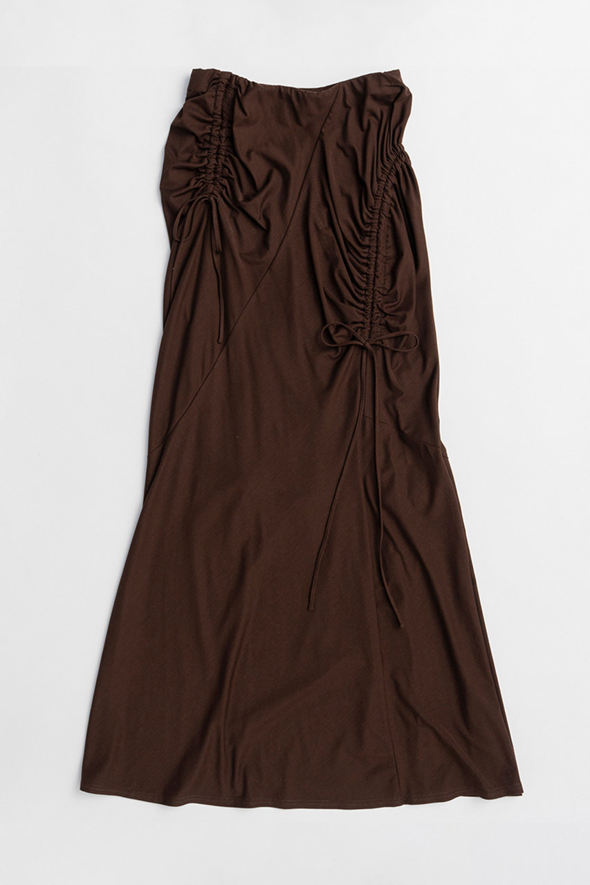 メゾンスペシャル/MAISON SPECIALのShirring Jersey Maxi Skirt/シャーリングカットマキシスカート(BRN(ブラウン)/21261515706)