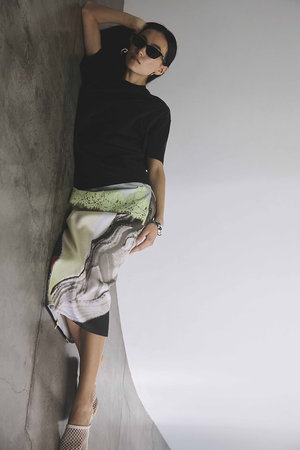 メゾンスペシャル/MAISON SPECIALのBook Wave 2WAY High-Slit Skirt/Book wave2WAYハイスリットスカート(110700/110703)