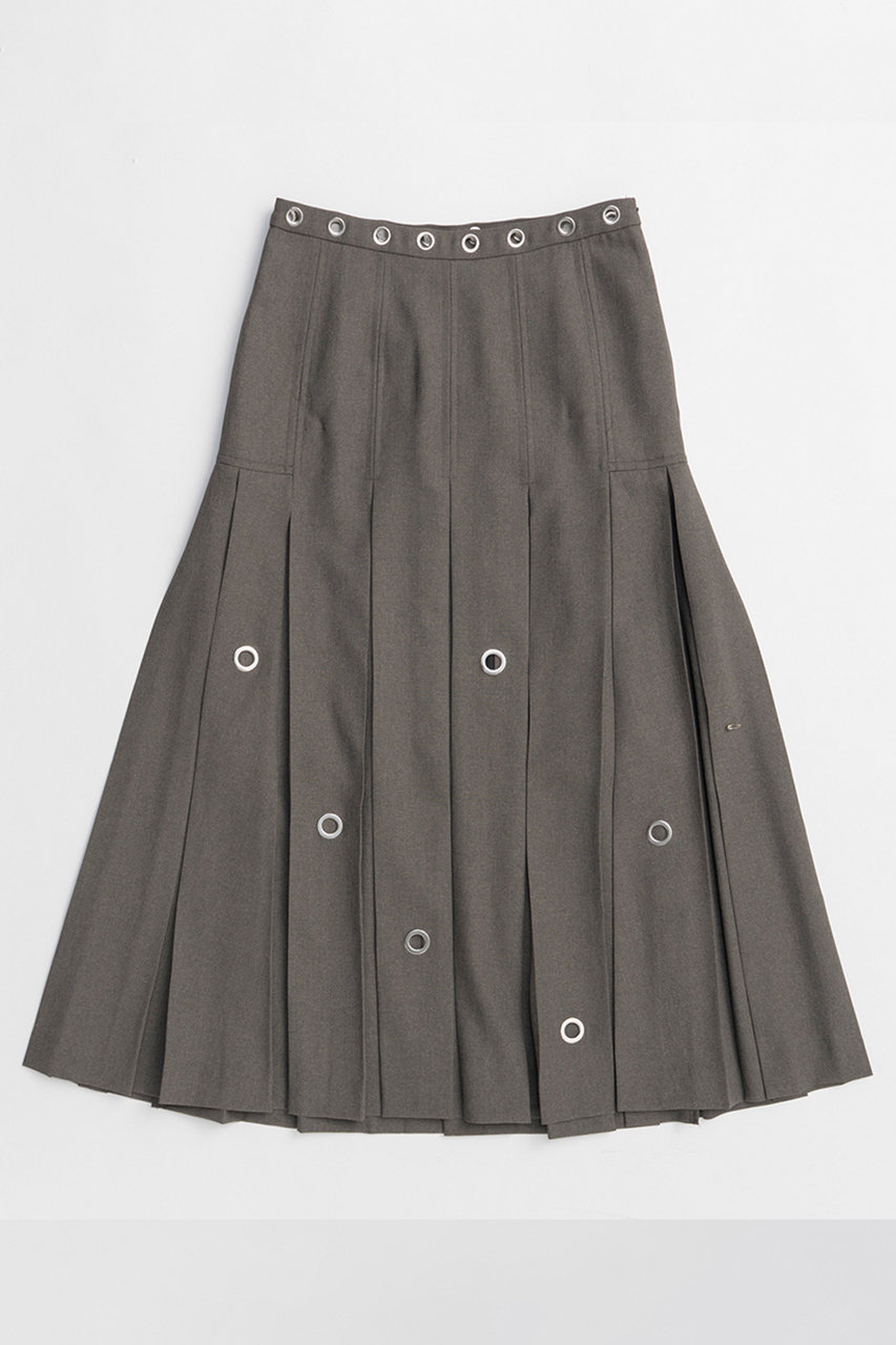 メゾンスペシャル/MAISON SPECIALのEyelet Pleated Skirt/アイレットプリーツスカート(GRY(グレー)/21261515803)