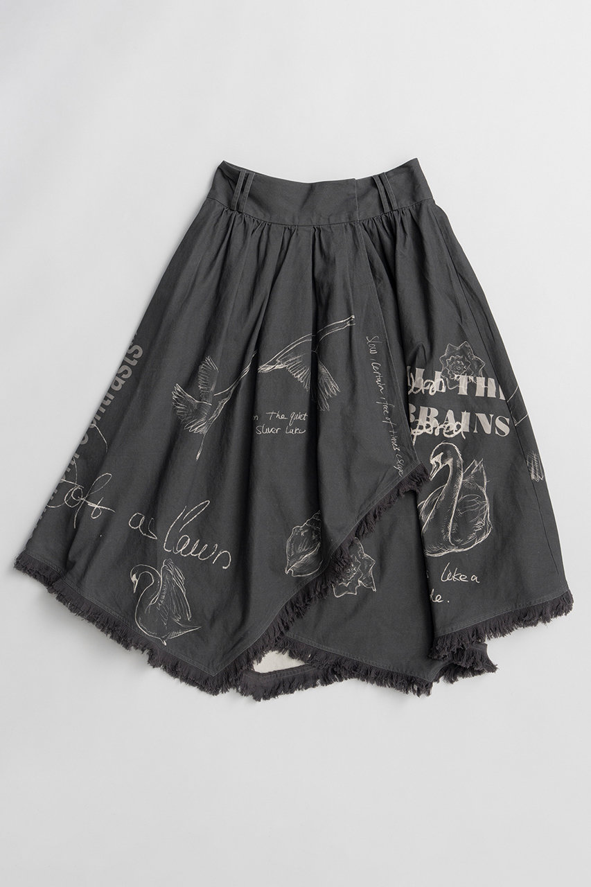 メゾンスペシャル/MAISON SPECIALのAsymmetrical Wrap Print Skirt/アシンメトリーラッププリントスカート(GRY(グレー)/21261515804)