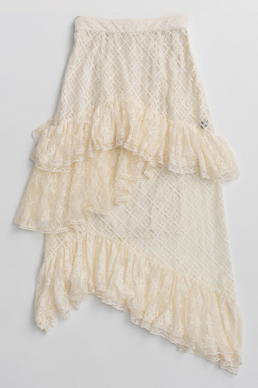 メゾンスペシャル/MAISON SPECIALのLace Tiered Skirt/レースティアードスカート(IVR(アイボリー)/21261516302)