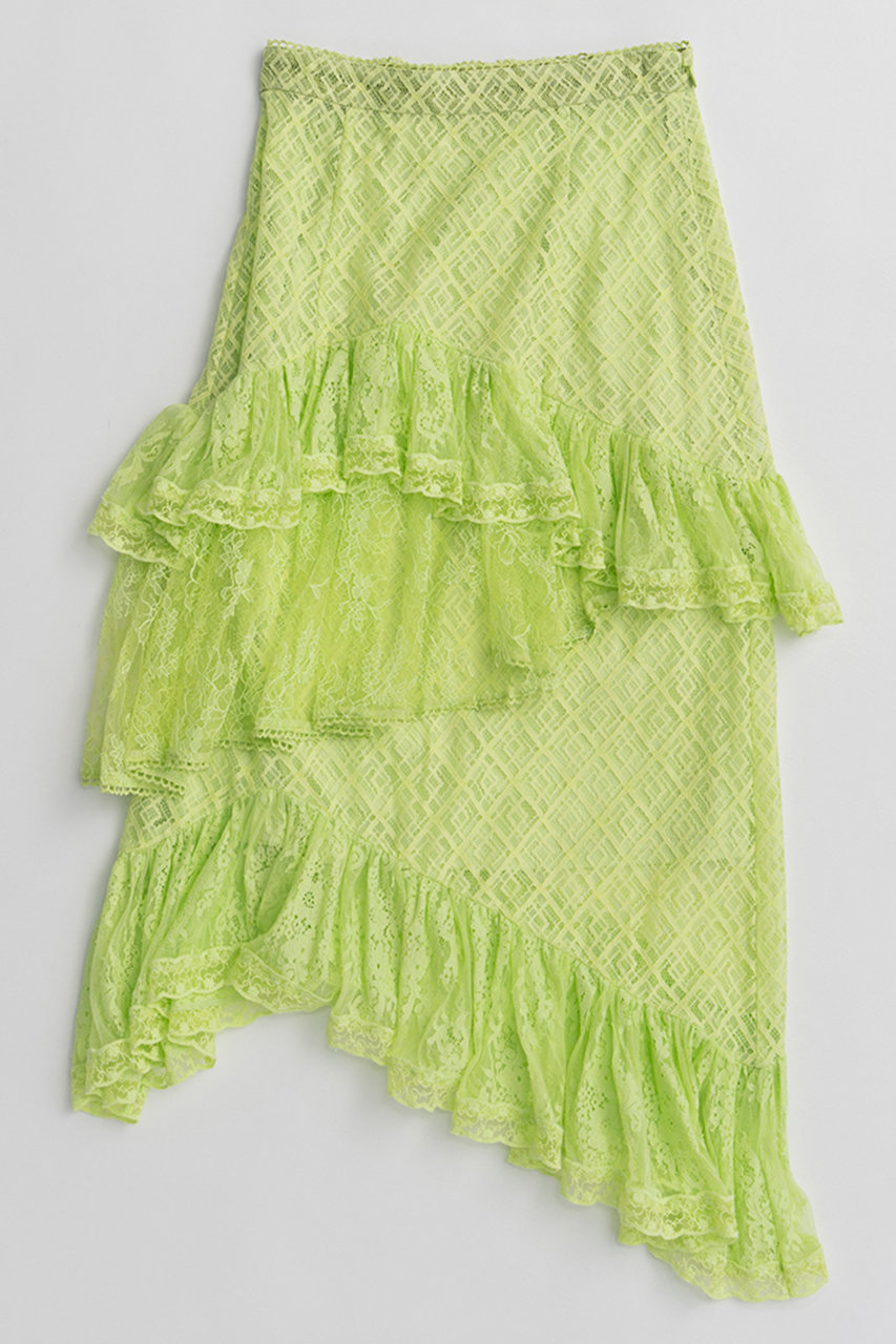 メゾンスペシャル/MAISON SPECIALのLace Tiered Skirt/レースティアードスカート(LIME(ライム)/21261516302)