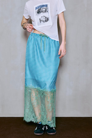 メゾンスペシャル/MAISON SPECIALのCheck Lace Tight Skirt/チェックレースタイトスカート(110700/110703)