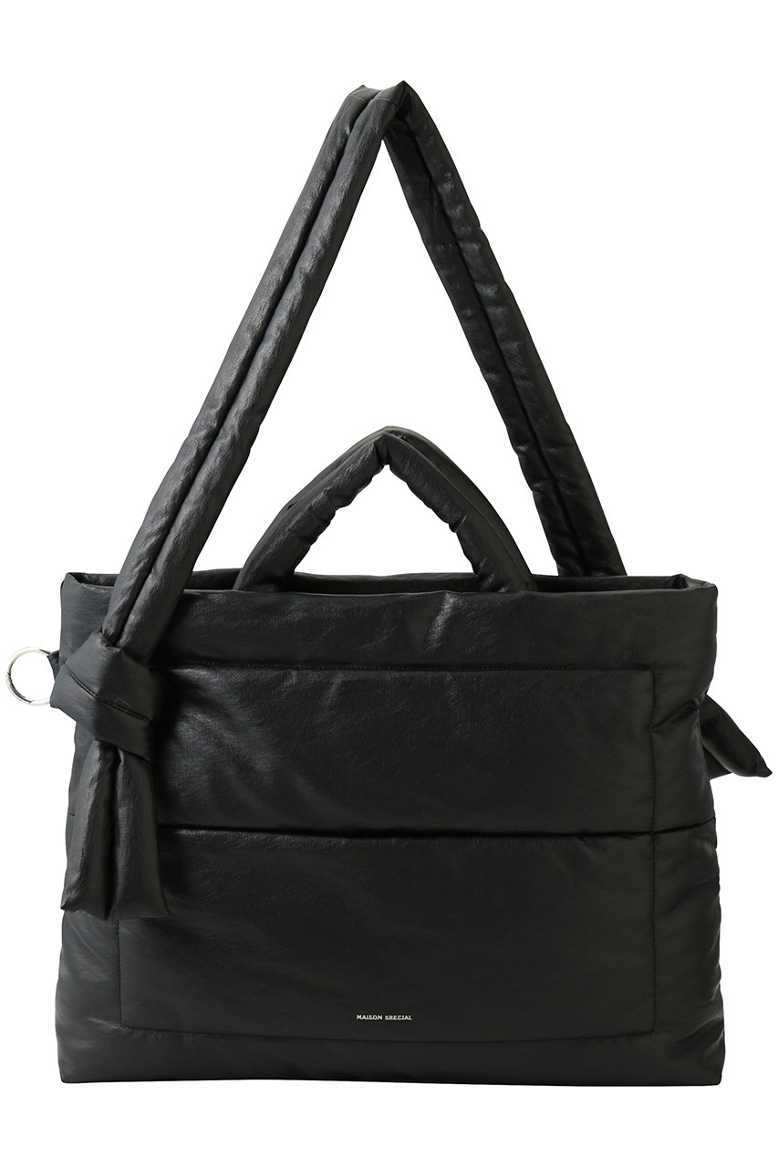メゾンスペシャル/MAISON SPECIALのFaux Leather Big Pillow Bag/フェイクレザービッグピローバッグ(BLK(ブラック)/21261615506)