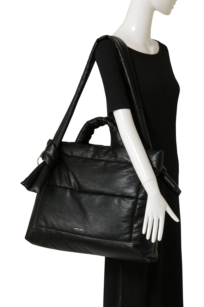 MAISON SPECIAL/メゾンスペシャル　ビックピローバック　ブラック MAISON SPECIAL(メゾンスペシャル)｜Faux Leather Big Pillow Bag