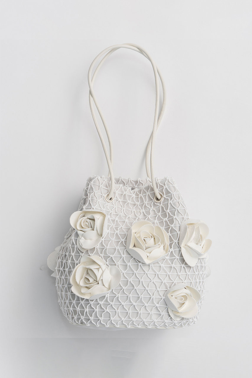 メゾンスペシャル/MAISON SPECIALの【予約販売】Rose Motif Drawstring Bag/ローズモチーフドローストリングバッグ(WHT(ホワイト)/21261615507)