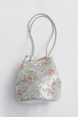 Flower Sequin Drawstring Bag/フラワースパンコールドローストリングバッグ