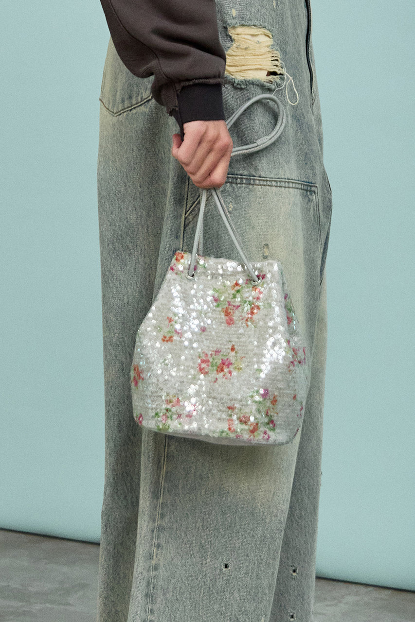 MAISON SPECIAL(メゾンスペシャル)｜Flower Sequin Drawstring Bag