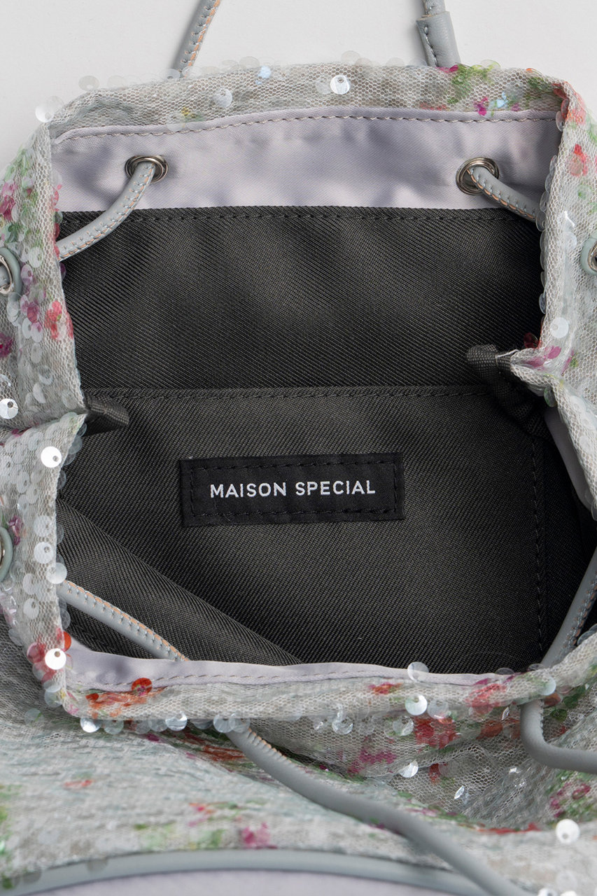 MAISON SPECIAL(メゾンスペシャル)｜Flower Sequin Drawstring Bag
