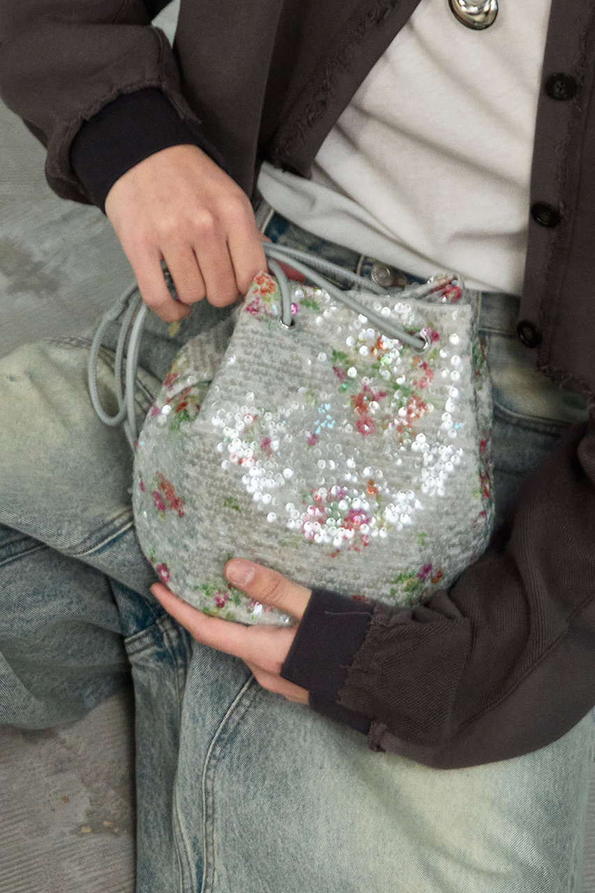 MAISON SPECIAL(メゾンスペシャル)｜Flower Sequin Drawstring Bag