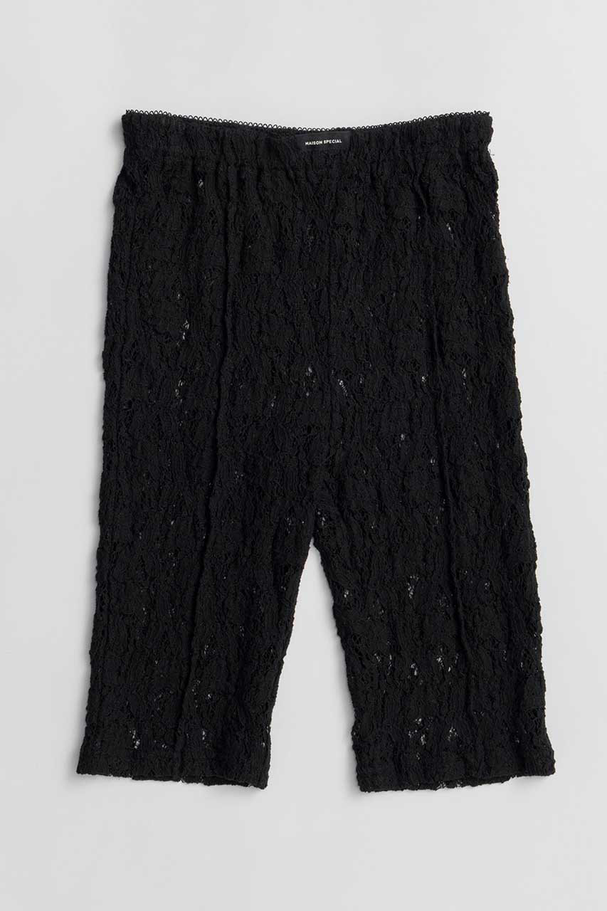 メゾンスペシャル/MAISON SPECIALのLace Cycle Pants/レースサイクルパンツ(BLK(ブラック)/21261665206)