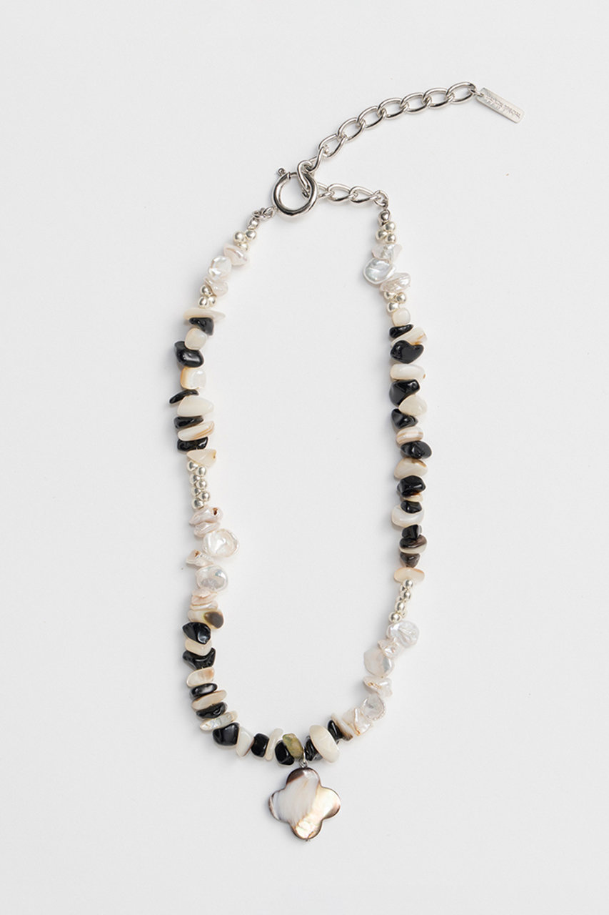 メゾンスペシャル/MAISON SPECIALのMix Pearl Stone Necklace/ミックスパールストーンネックレス(BLK(ブラック)/21261665702)