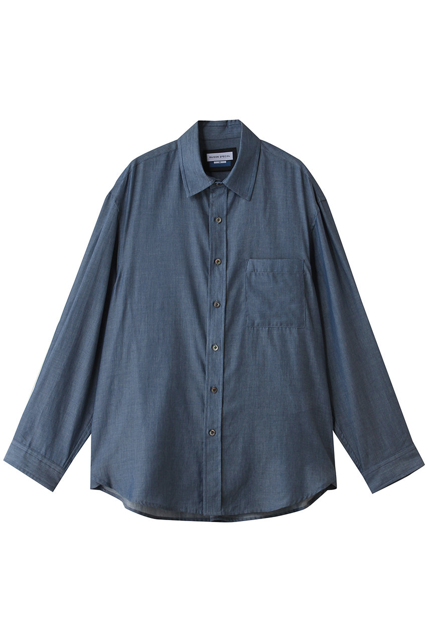 メゾンスペシャル/MAISON SPECIALの【UNISEX】2.25oz Super Light シアーデニムシャツ(BLU(ブルー)/11261311621)