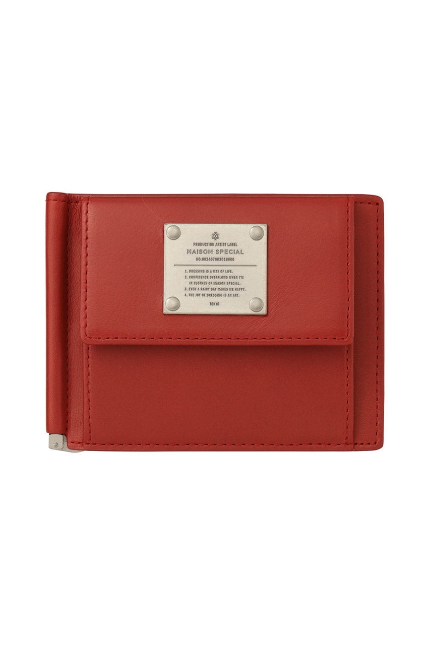 メゾンスペシャル/MAISON SPECIALのマネークリップウォレット メタルプレート付き(RED(レッド)/11259661220)