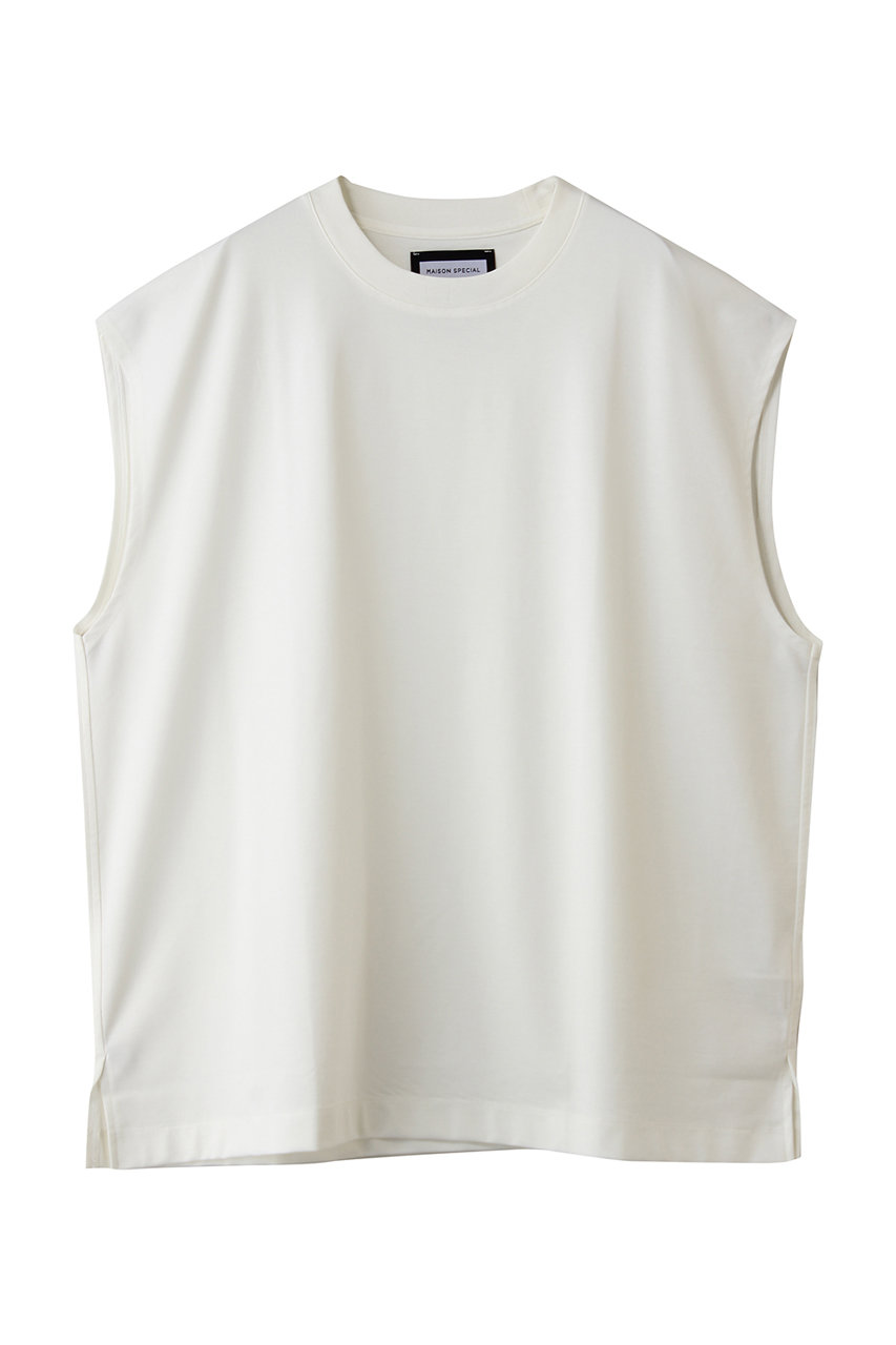 メゾンスペシャル/MAISON SPECIALのスマッシングノースリーブ(WHT(ホワイト)/11261411303)