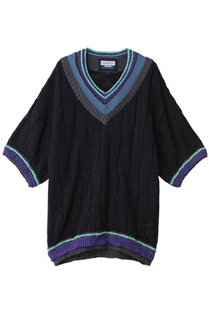 メゾンスペシャル/MAISON SPECIALの【UNISEX】Vネックマルチレイヤード S/SニットTEE(110300/110301)