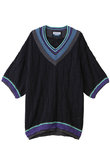 【UNISEX】Vネックマルチレイヤード S/SニットTEE