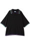 【UNISEX】レイヤードライン衿 ジオメトリックニットポロS/S メゾンスペシャル/MAISON SPECIAL BLK(ブラック)