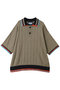 【UNISEX】レイヤードライン衿 ジオメトリックニットポロS/S メゾンスペシャル/MAISON SPECIAL BGE(ベージュ)