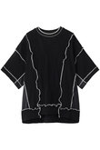 【UNISEX】異素材ドッキングメロウ クルーネック S/S ニットTEE