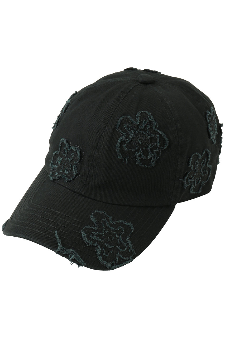 メゾンスペシャル/MAISON SPECIALの【UNISEX】モチーフダメージ6Pキャップ フラワーパターン(BLK(ブラック)/11261661704)
