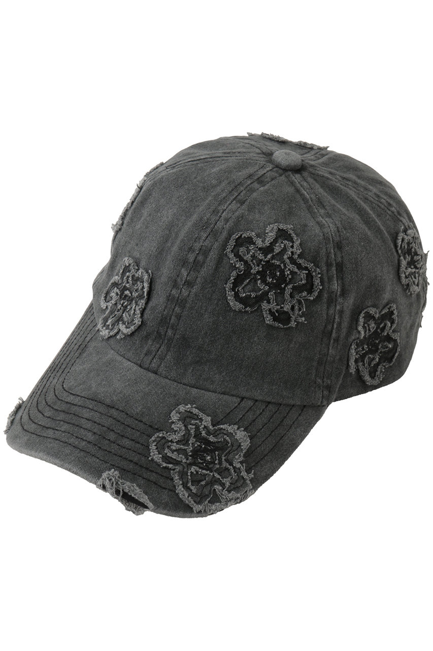 メゾンスペシャル/MAISON SPECIALの【UNISEX】モチーフダメージフェード6Pキャップ フラワーパターン(D.BLK(ブラック)/11261661705)