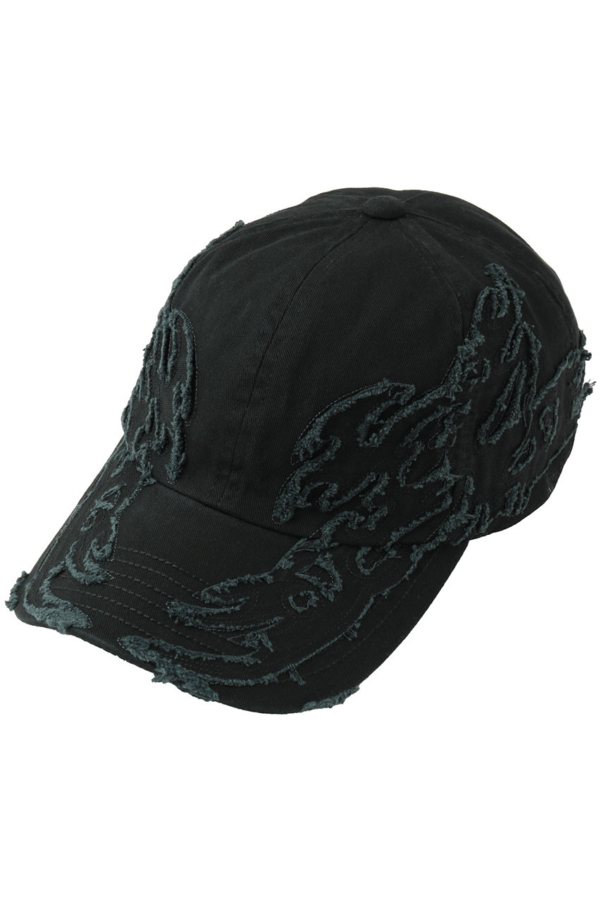 メゾンスペシャル/MAISON SPECIALの【UNISEX】モチーフダメージ6Pキャップ トライバルパターン(BLK(ブラック)/11261661706)