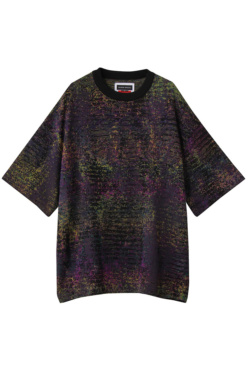 メゾンスペシャル/MAISON SPECIALの【UNISEX】DRYカスリニットTEE S/S アブストラクトパターン(PPL(パープル)/11261361323)
