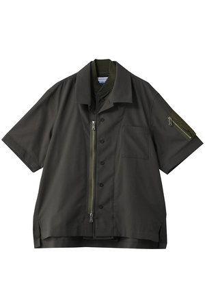 メゾンスペシャル/MAISON SPECIALの【UNISEX】レイヤリングMA-1 オープンカラーS/Sシャツ(110400/110402)