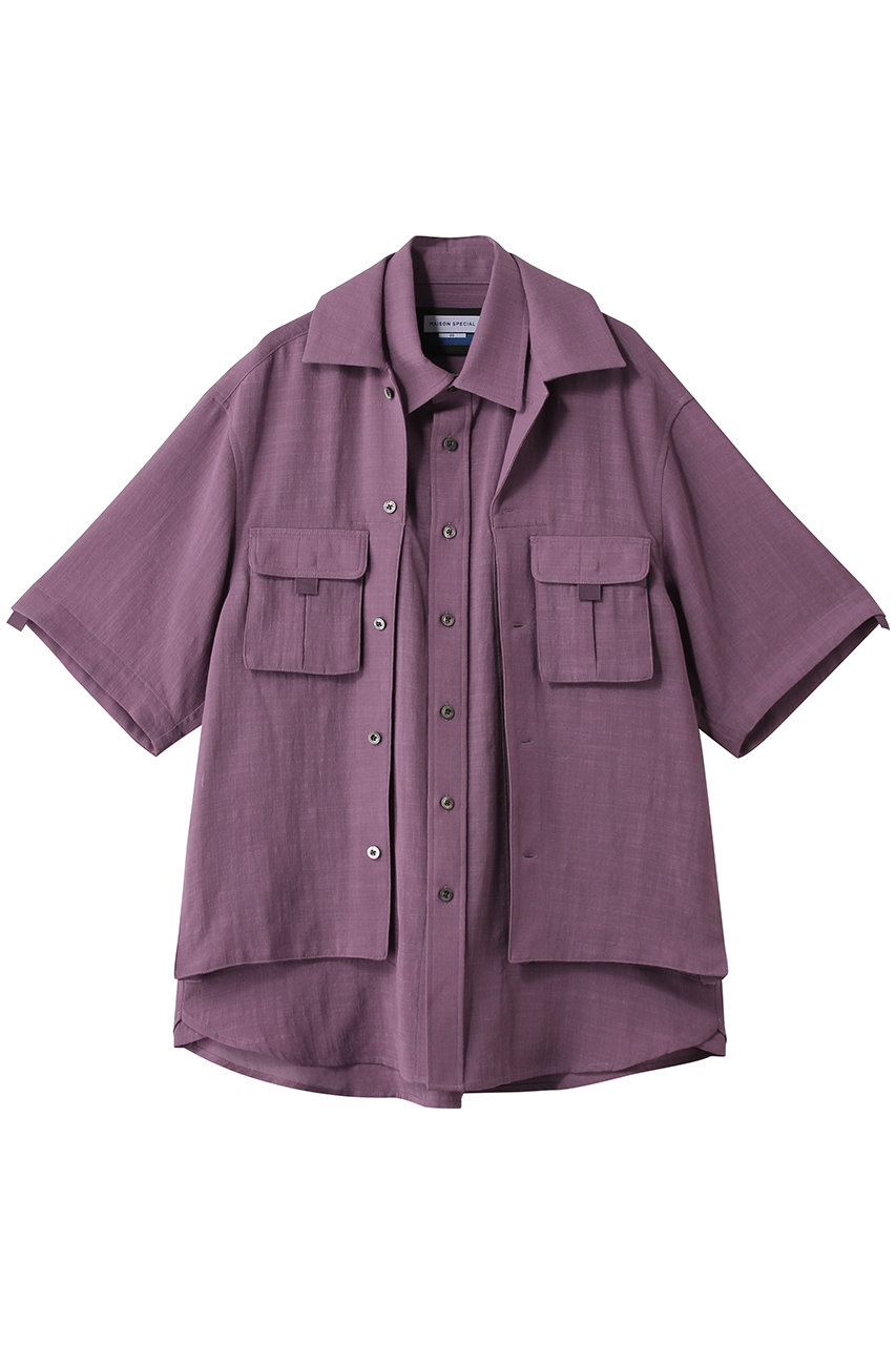 メゾンスペシャル/MAISON SPECIALの【UNISEX】レイヤリングワークシャツS/S(PPL(パープル)/11261311634)