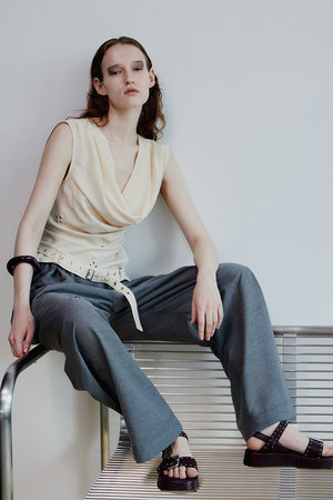 メゾンスペシャル/MAISON SPECIALの【予約販売】Front-Draped TOPs/フロントドレープトップス(110100/110102)