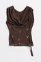 【予約販売】Front-Draped TOPs/フロントドレープトップス メゾンスペシャル/MAISON SPECIAL BRN(ブラウン)