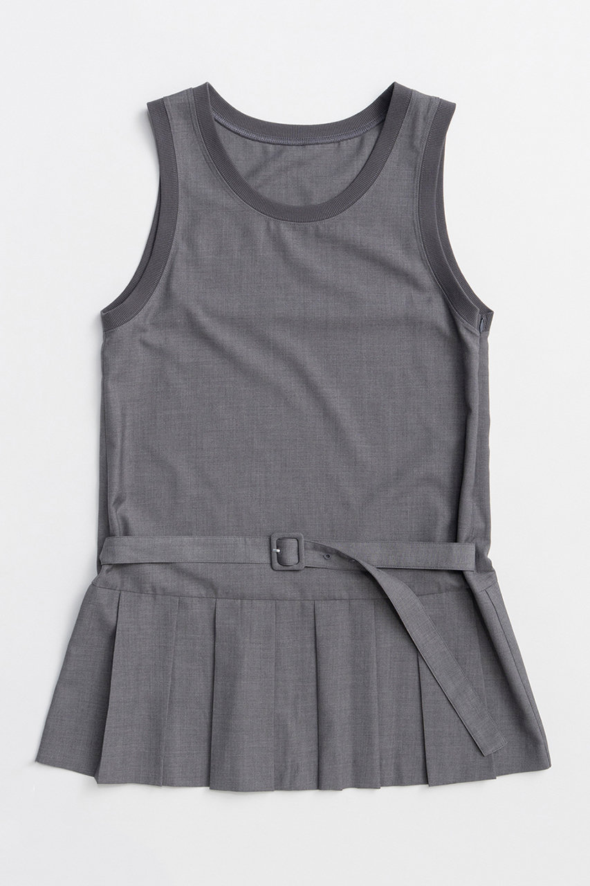 メゾンスペシャル/MAISON SPECIALの【予約販売】Pleated Mini Jumper Skirt/プリーツミニジャンパースカート(GRY(グレー)/21261316307)